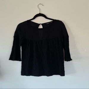 Zara Black Flowy Blouse